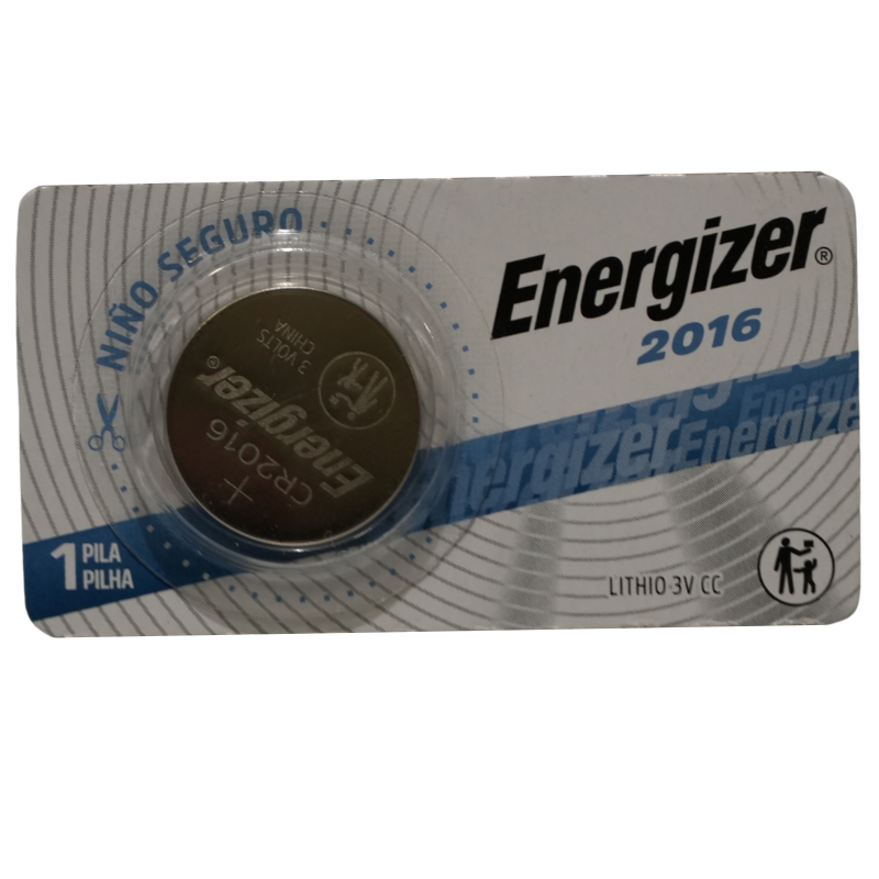 Pila de Botón Energizer CR2016 3V Litio - Batería de Moneda para Relojes, Calculadoras, Llaves de Auto y Dispositivos Delgados