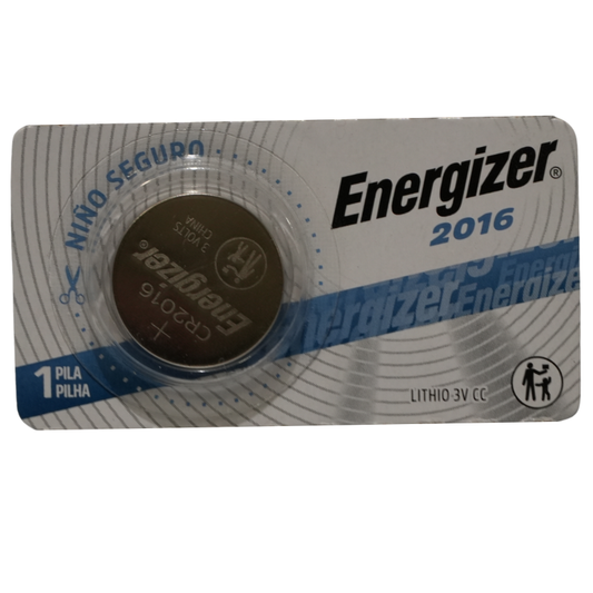 Pila de Botón Energizer CR2016 3V Litio - Batería de Moneda para Relojes, Calculadoras, Llaves de Auto y Dispositivos Delgados