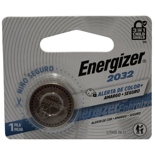 Pila de Botón Energizer CR2032 3V Litio - Batería de Litio para Placas Madre, Controles, Llaves de Auto y Relojes