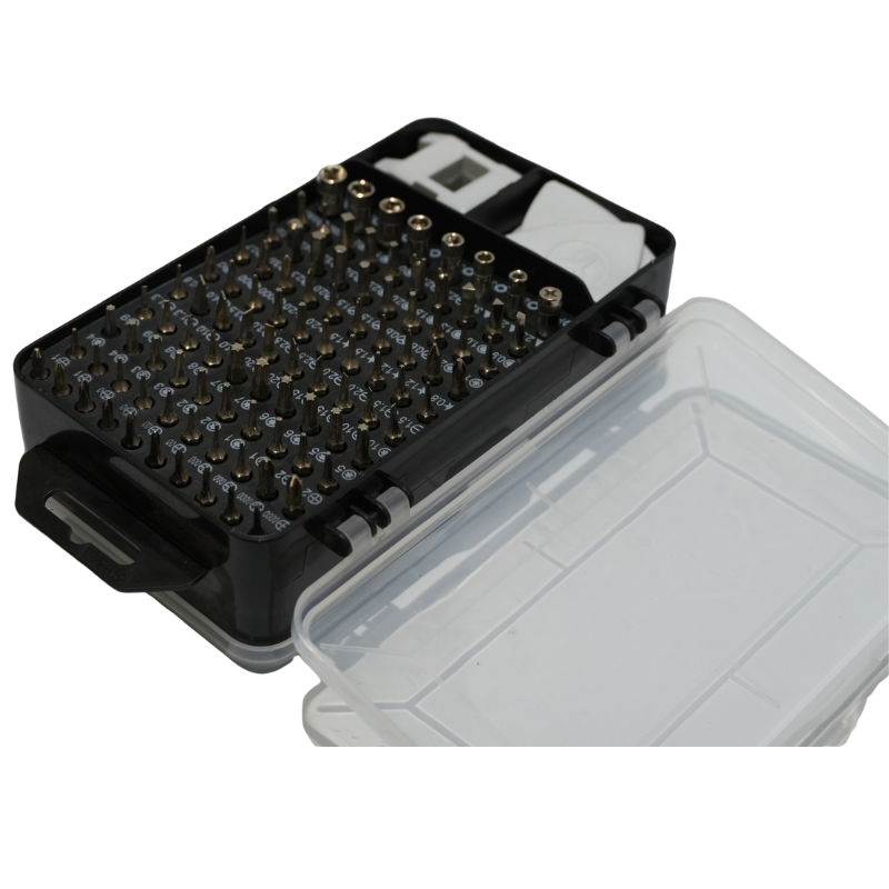 Kit Profesional de Desarmadores de Precisión 113 en 1 - 98 Puntas Magnéticas con Mango de Trinquete, Eje Flexible, Ventosa, Púas de Apertura y Magnetizador para Reparación de Celulares
