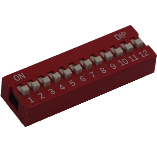 DIP Switch de 12 Posiciones - Interruptor DIP 12 Vías 24 Pines para Protoboard y Proyectos de Electrónica