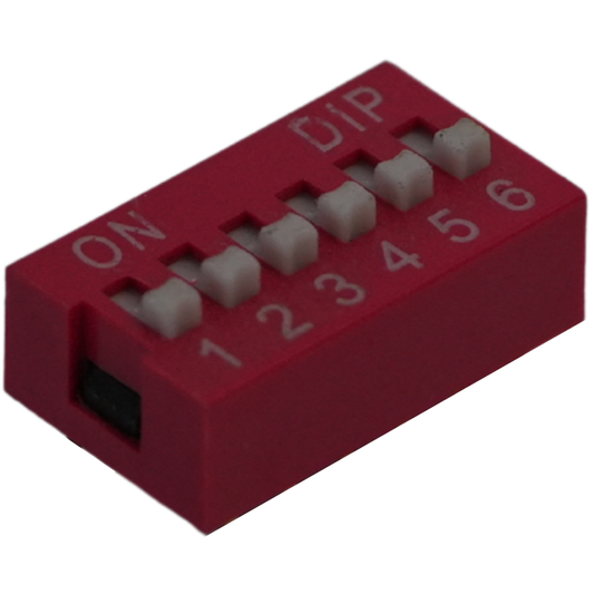 DIP Switch de 6 Posiciones - Interruptor DIP 6 Vías 12 Pines para Protoboard y Proyectos de Electrónica
